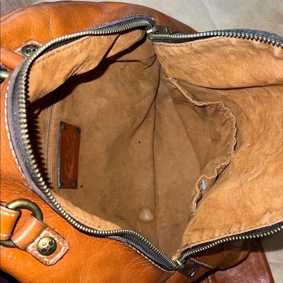 Patricia Nash Embossed Tan Leather Backpack - Picture 3 of 3